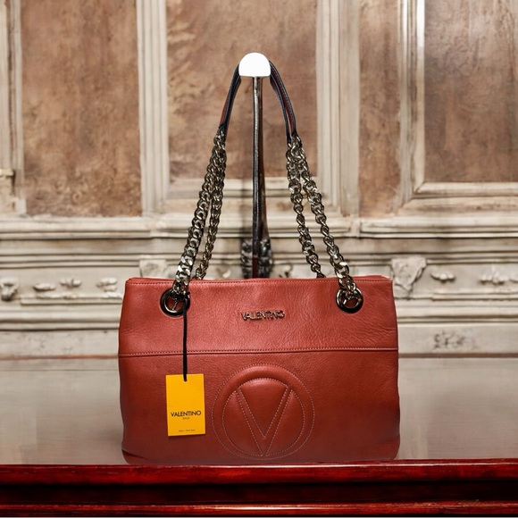 Mario Valentino Karina VA6107 Italian Leather Terracotta Bag NWT Authentic VTG - Picture 2 of 15